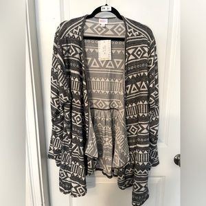 LuLaRoe Nannette 3xl sweater grey Aztec